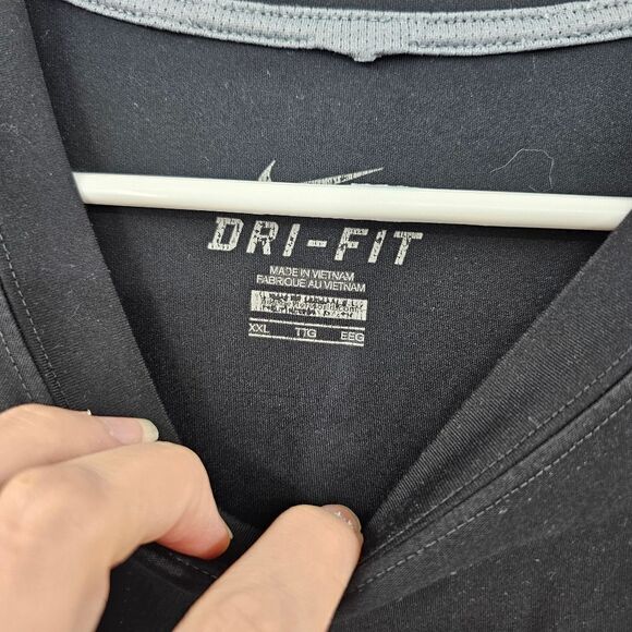 Nike tshirt tee dri fit black xxl gym workout mens active big and tall - Picture 3 of 3